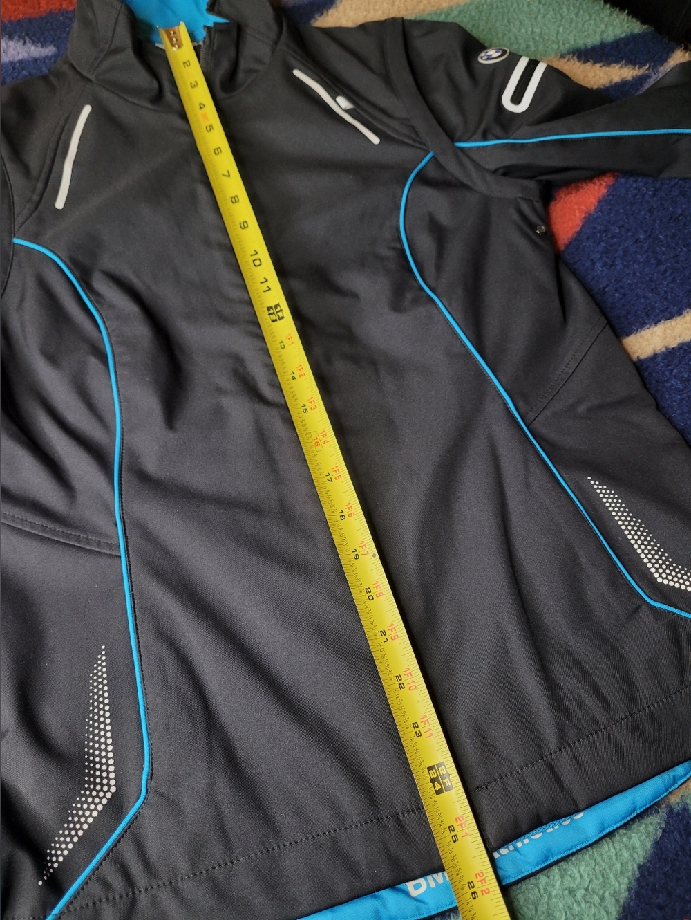 BMW Athletics Jacket Womens Small Black Full Zip Removable Sleeves Reflective - Picture 9 of 9